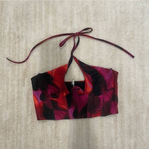 Wildfox Fantasy World Bustier Pink Flame Print S - Picture 4 of 8